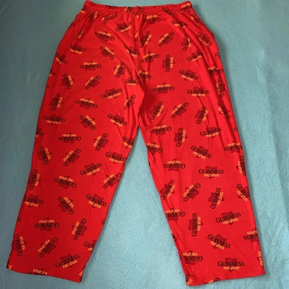 GUINNESS fleece pajama pants 2 pockets elastic waistband drawstring size L 36-38 - Picture 3 of 9